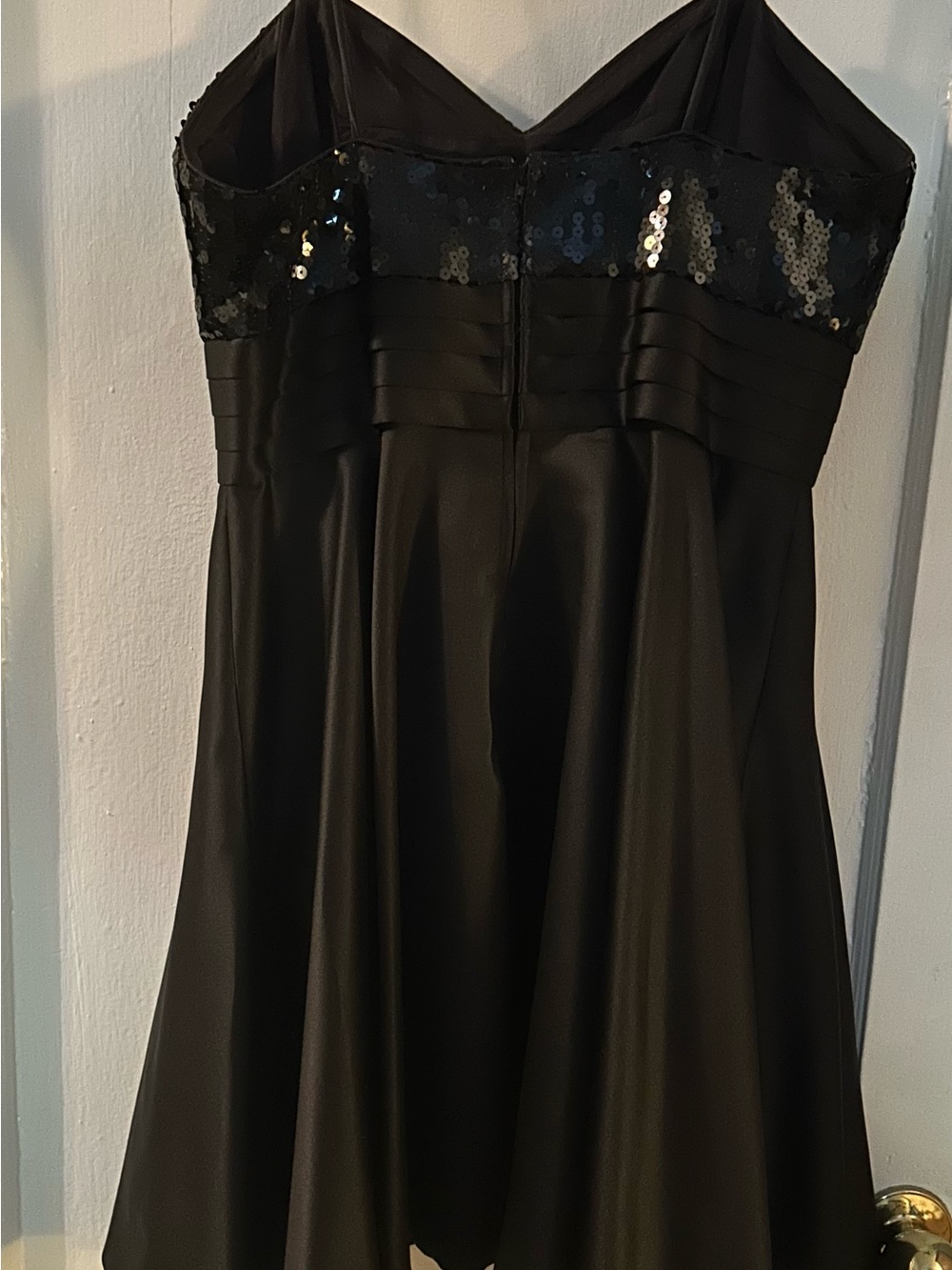 Black Sequin Bodice A-Line Dress with Jacket - Women
